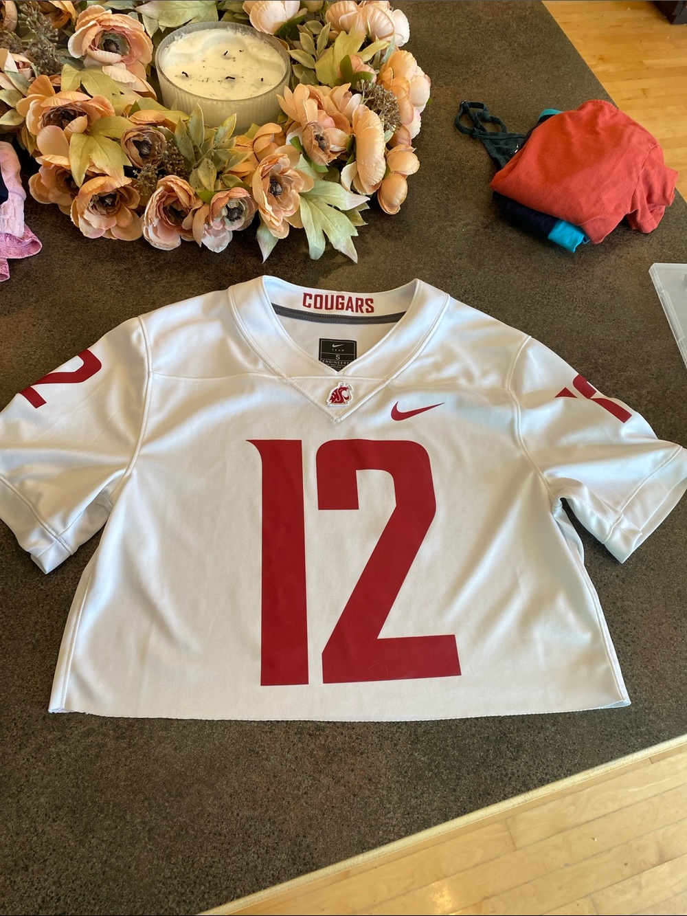 Nike White Washington State University Cougars Crop Jersey - Women